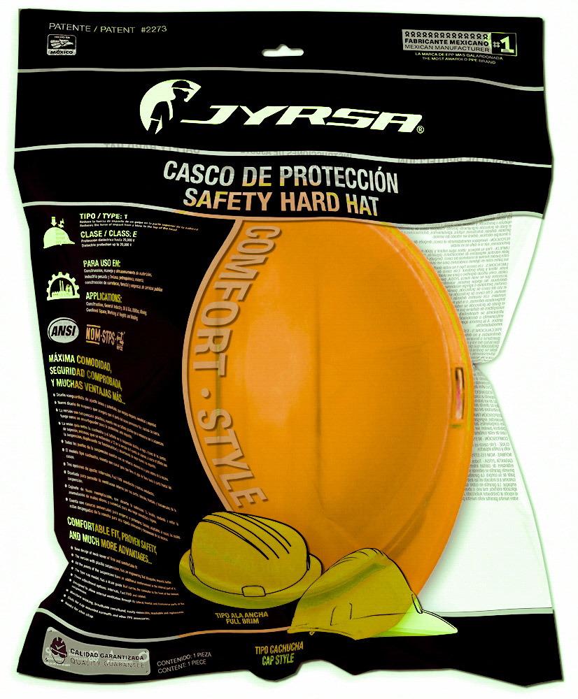 CASCO ANARANJADO DIELÉCTRICO CON SUSPENSION TEXTIL 6 PUNTOS DE MATRACA WW-2017ANK JYRSA