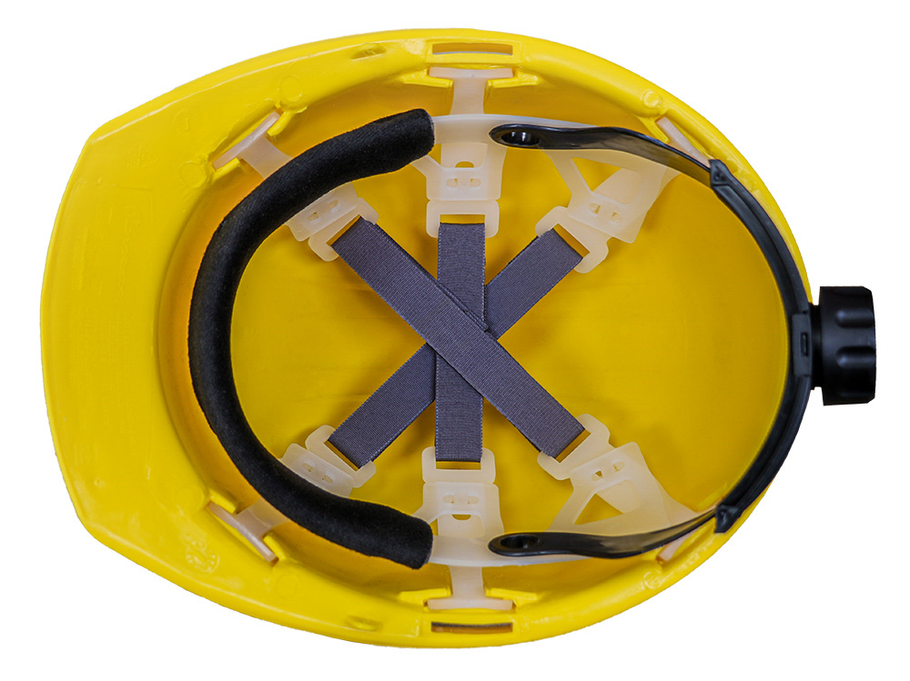 CASCO AMARILLO DIELÉCTRICO CON SUSPENSION TEXTIL 6 PUNTOS DE MATRACA WW-2017AMK JYRSA