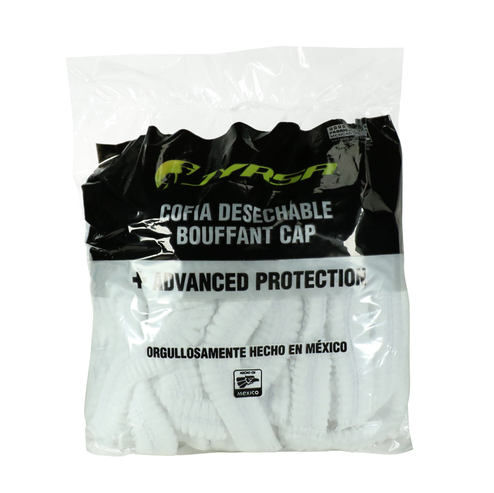 GORRO BLANCO PLISADO DE 21” CAJA CON 100 UDS JYR-1521M JYRSA
