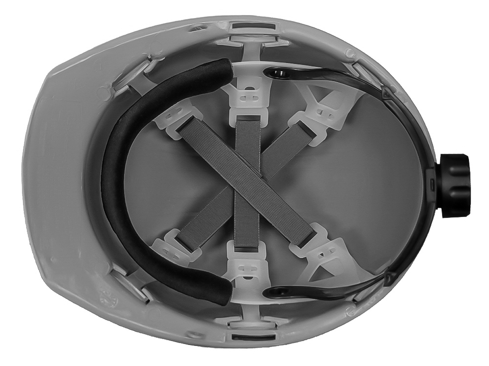 CASCO GRIS DIELÉCTRICO CON SUSPENSION TEXTIL 6 PUNTOS DE MATRACA WW-2017GK JYRSA