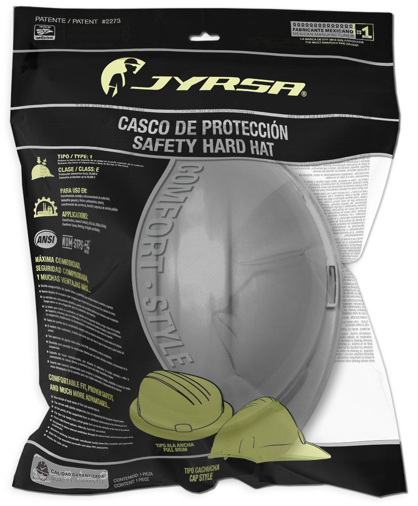 CASCO GRIS DIELÉCTRICO CON SUSPENSION TEXTIL 6 PUNTOS DE MATRACA WW-2017GK JYRSA