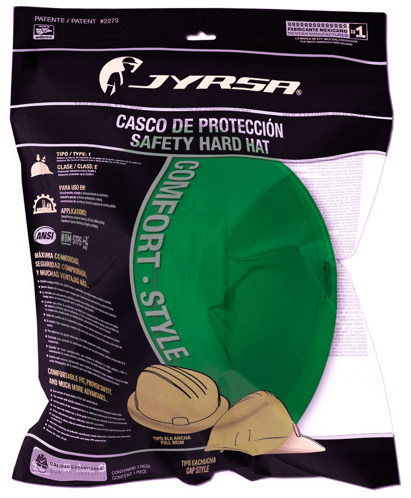 CASCO VERDE DIELÉCTRICO CON SUSPENSION TEXTIL 6 PUNTOS DE MATRACA WW-2017VK JYRSA