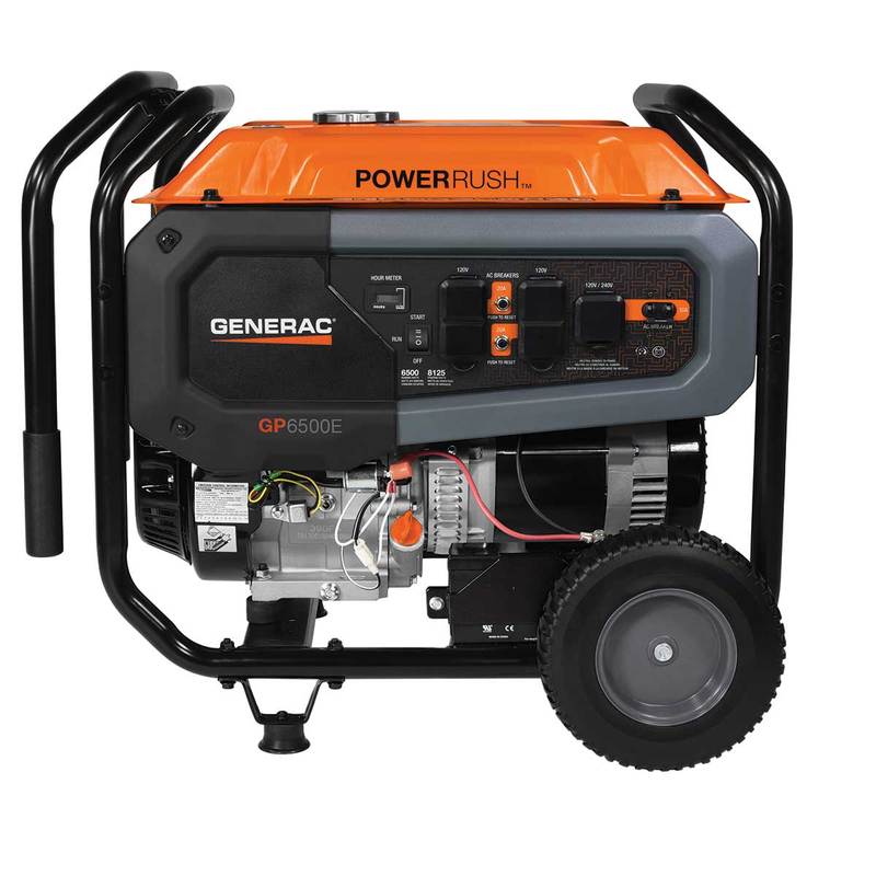 GENERADOR PORTATIL CON RUEDAS 6.5KW 120/240V GP6500 7680 GENERAC