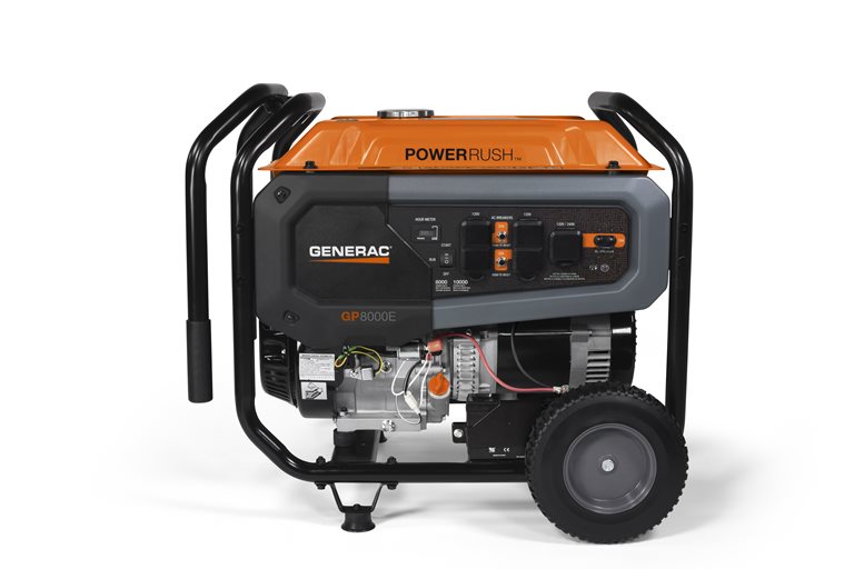 GENERADOR PORTATIL CON RUEDAS 8KW 120/240V GP8000E 7686 GENERAC