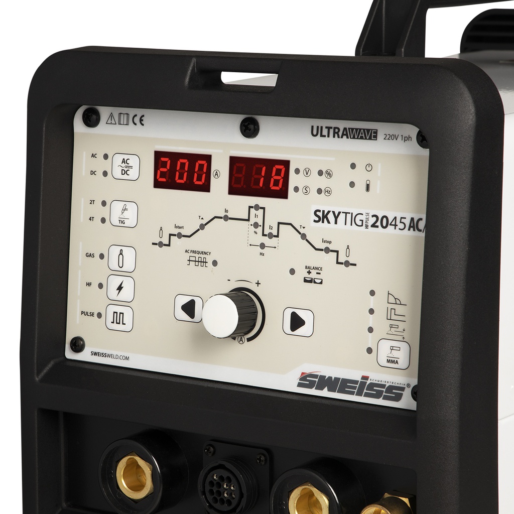 SOLDADOR INVERSOR TIG 200 A AC/DC - SKYTIG 2045 220V 1F + PEDAL SOSWSWT2045 SWEISS