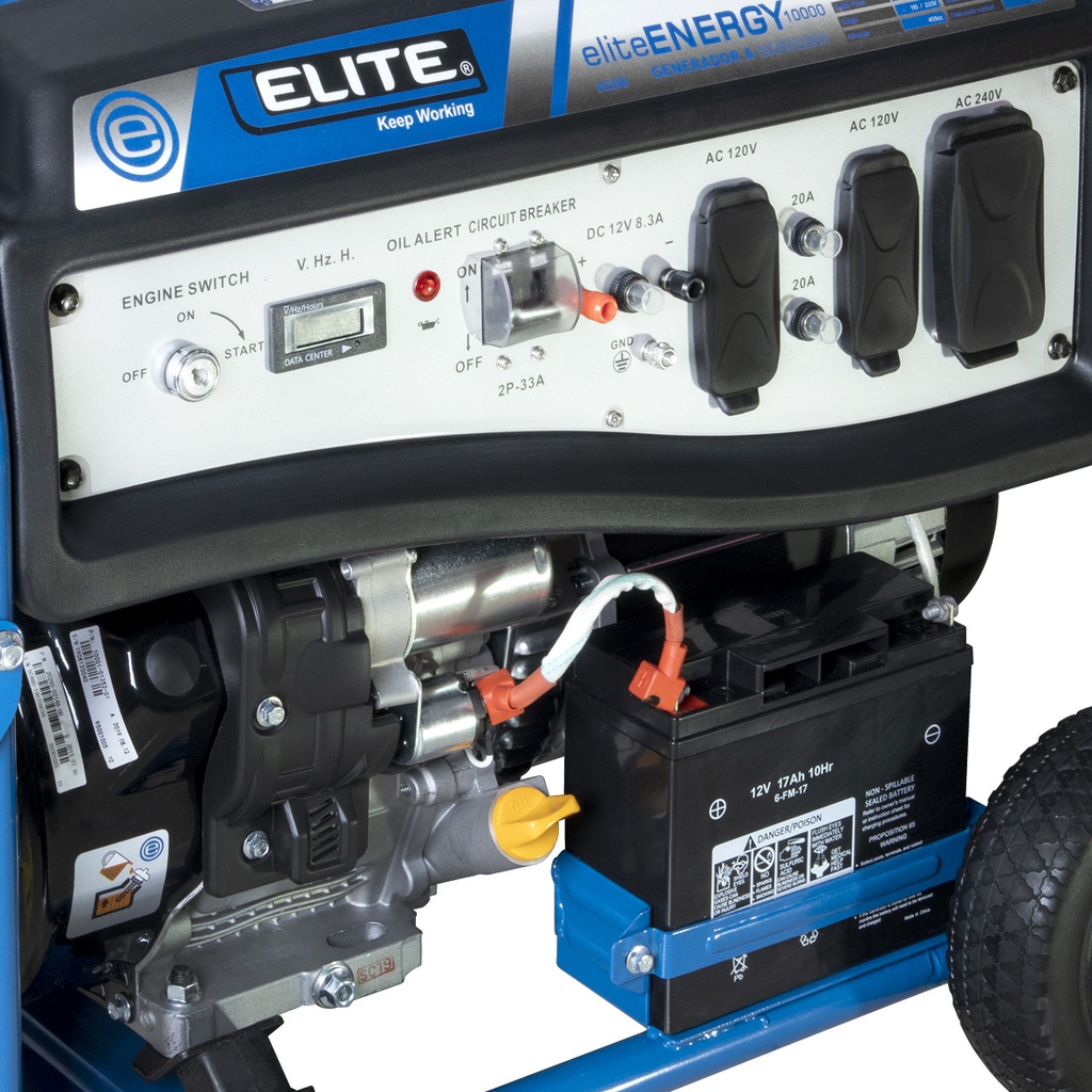 GENERADOR PORTATIL CON RUEDAS 10KW 120/240V 2G100 ELITE