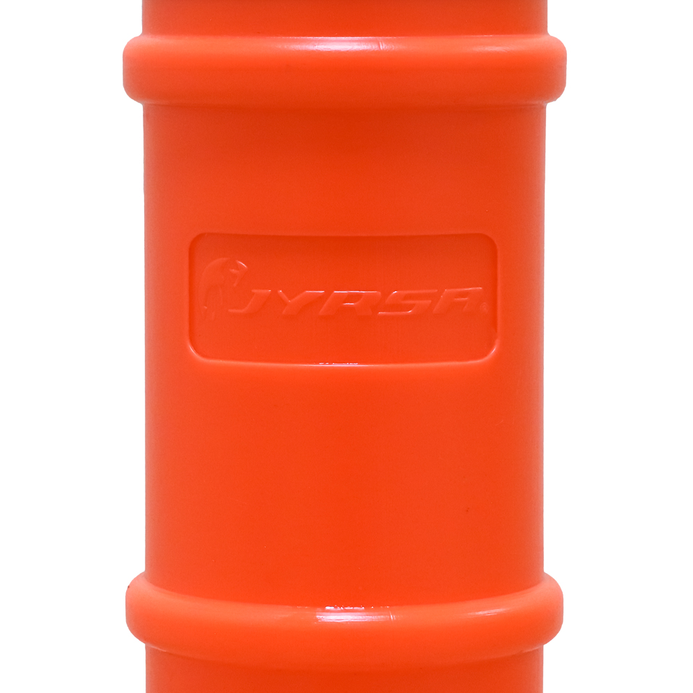 POSTE ANARANJADO CON BASE NEGRA Y DOS CINTA REFLEJANTES SR-1134-2RK JYRSA