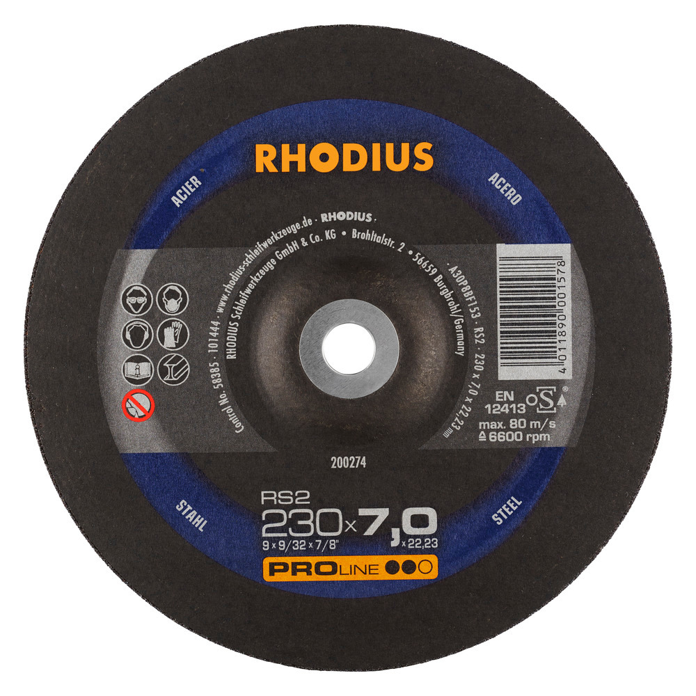 DISCO ESMERILAR METAL 230X7X22.23MM 200274 (9") PRO LINE RHODIUS