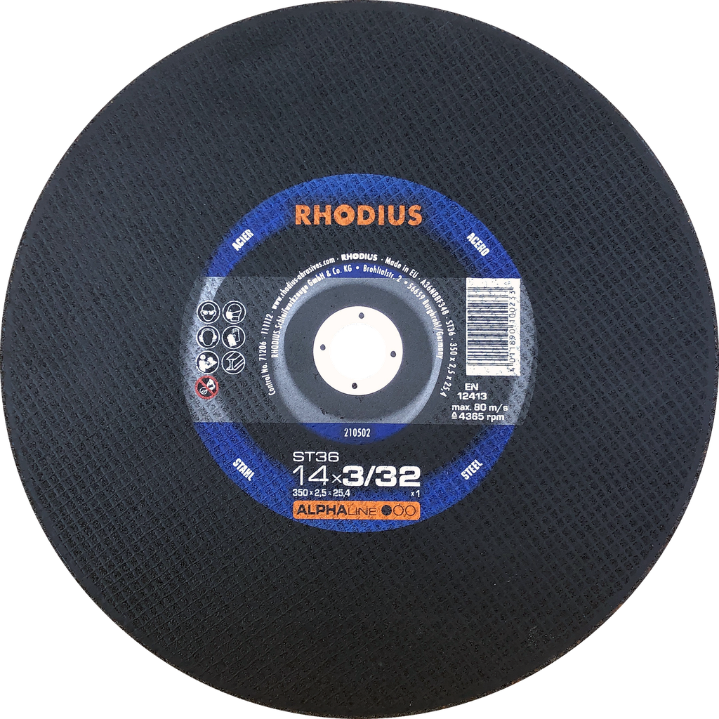 DISCO CORTE METAL TRONZADORA 14"X3/32"X1"  210502 RHODIUS