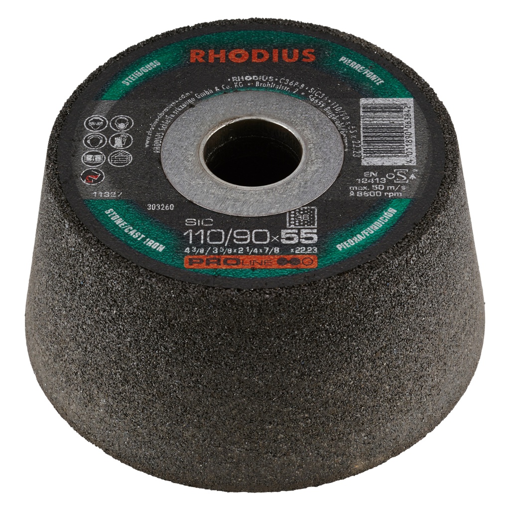 COPA DESBASTE CONCRETO 110/90x55x22,23MM GR36 303260 PRO LINE RHODIUS