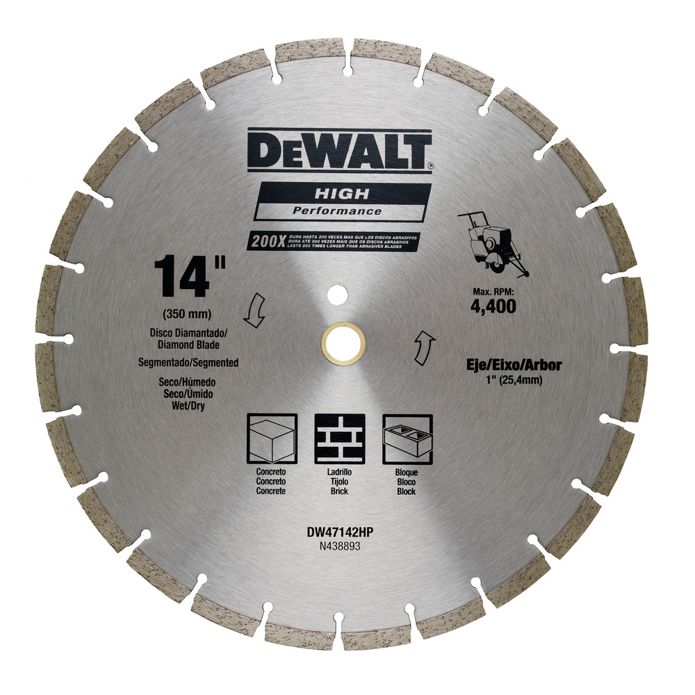 DISCO DIAMANTE USO GENERAL 14"X.125X10MMX1" DW47142HP DEWALT