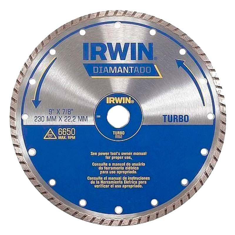 DISCO DIAMANTE TURBO 9" IW8952 IRWIN