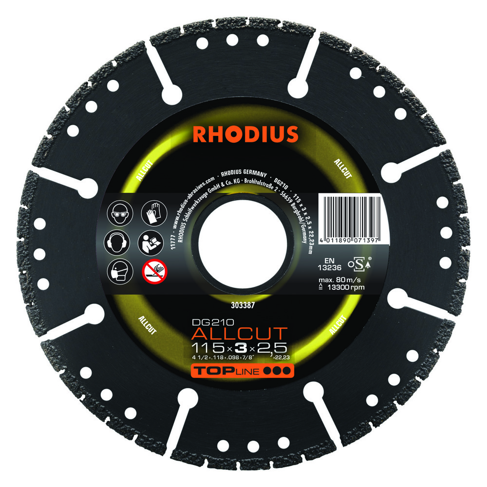 DISCO CORTE DIAMANTE DG210 4-1/2" 303387 RHODIUS
