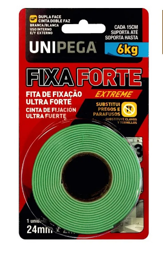 CINTA DOBLE PEGA FIXA FORTE 24MMX2MTS AES0535.0015 UNIPEGA