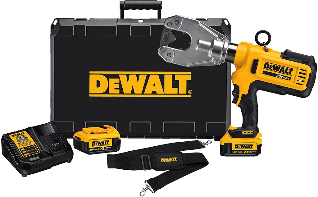 PRENSA TERMINALES CABLE 20V 750 McM Cu/ 750 Al 6TONELADAS DCE350M2 DEWALT
