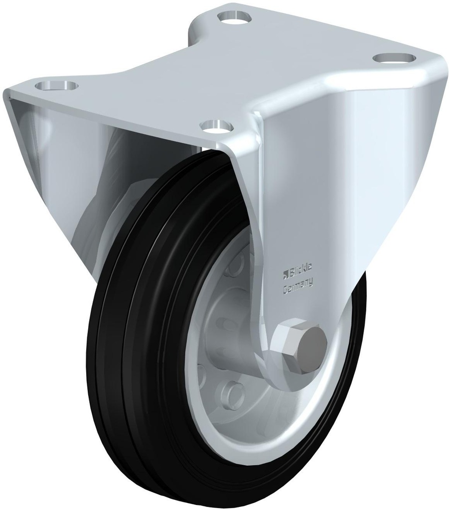 RUEDA HULE NEGRO 100x30MM FIJA B-VE100R 70KG 281378 BLICKLE