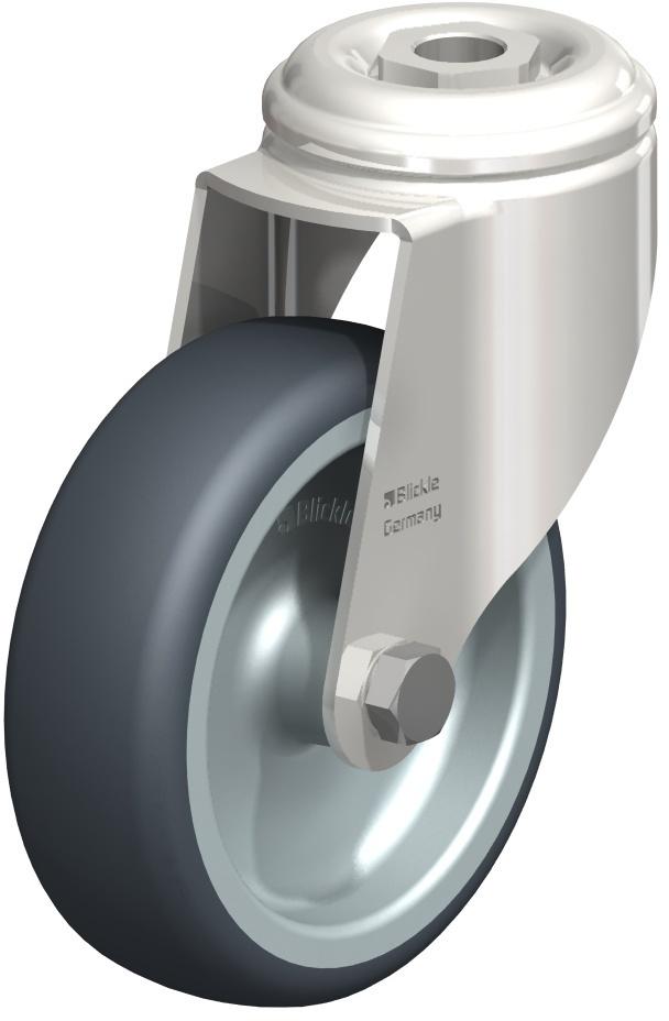 RUEDA GIRATORIA INOXIDABLE AGUJERO PASANTE 100X32MM 110KG LRXA-TPA 101G 574350 BLICKLE