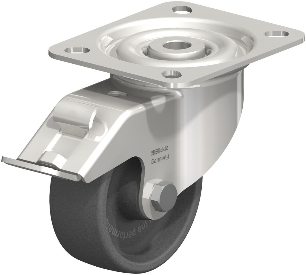 RUEDA GIRATORIA CON FRENO INOXIDABLE POLIAMIDA CALOR 80X32MM 150KG LIX-POHI 81G-FI 754745 BLICKLE