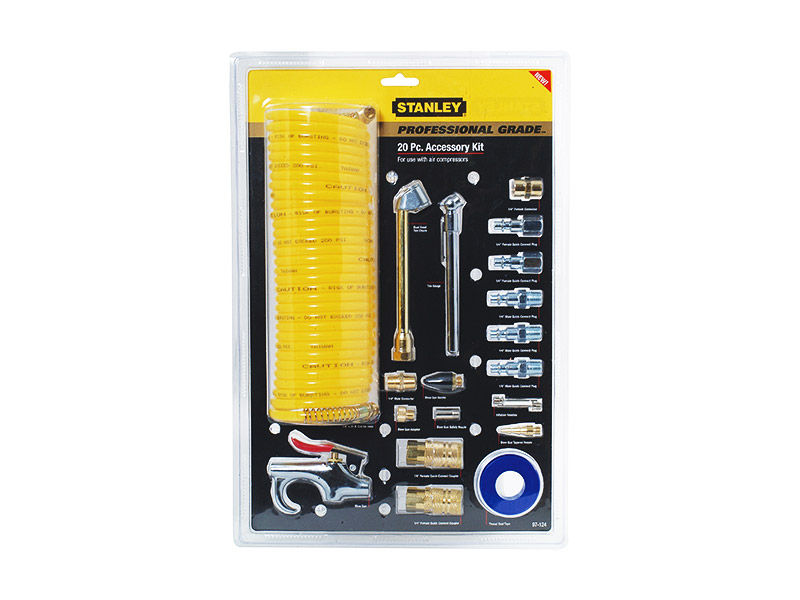 JUEGO 20 ACCESORIOS PARA HERRAMIENTA NEUMATICA 97-124 STANLEY