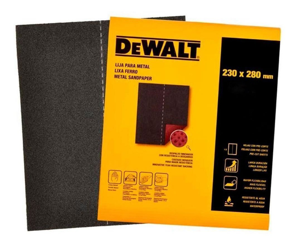 LIJA PARA METAL 9"X11" GRANO 220 DAT20220S DEWALT