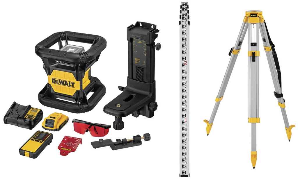 NIVEL LASER ROTATIVO ROJO DW079LRK 20V DEWALT
