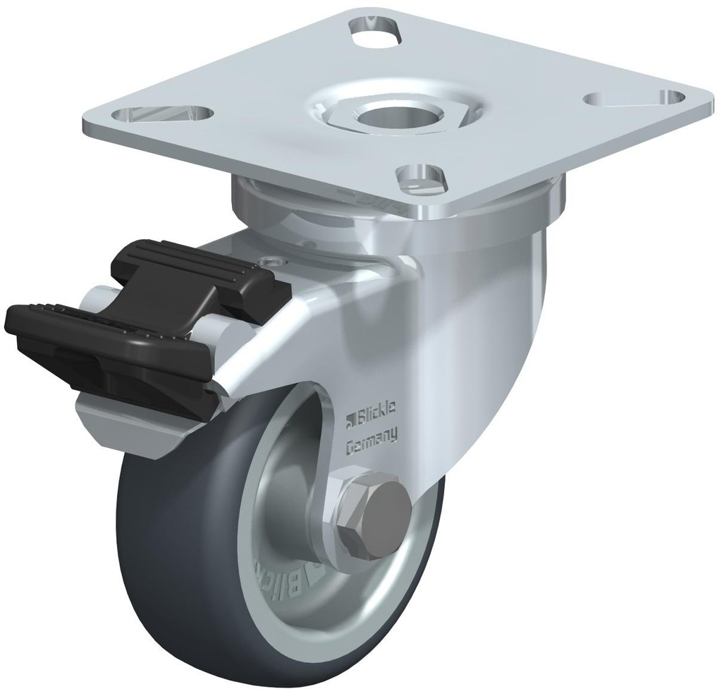 RUEDA TERMOPLASTICA GIRATORIA CON FRENO 50X19MM 50KG LPA-TPA 50G-FI 346619 BLICKLE