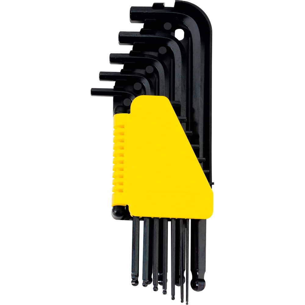 JUEGO 12 LLAVE ALLEN LARGA BOLA 1/16"-3/8" 69-257 STANLEY