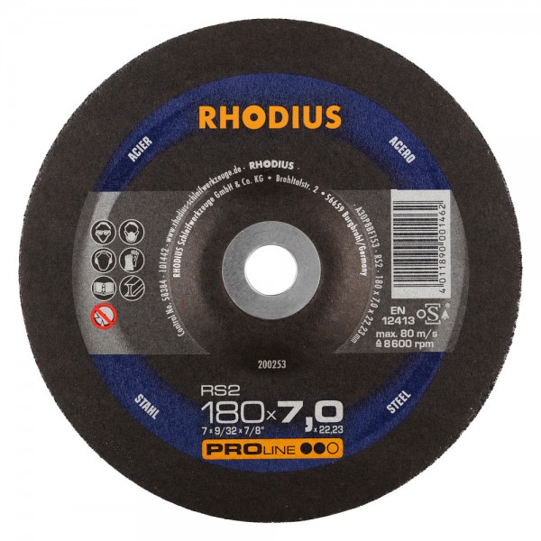 DISCO ESMERILAR METAL 180X7X22.23MM (7") 210707 ALFA LINE RHODIUS