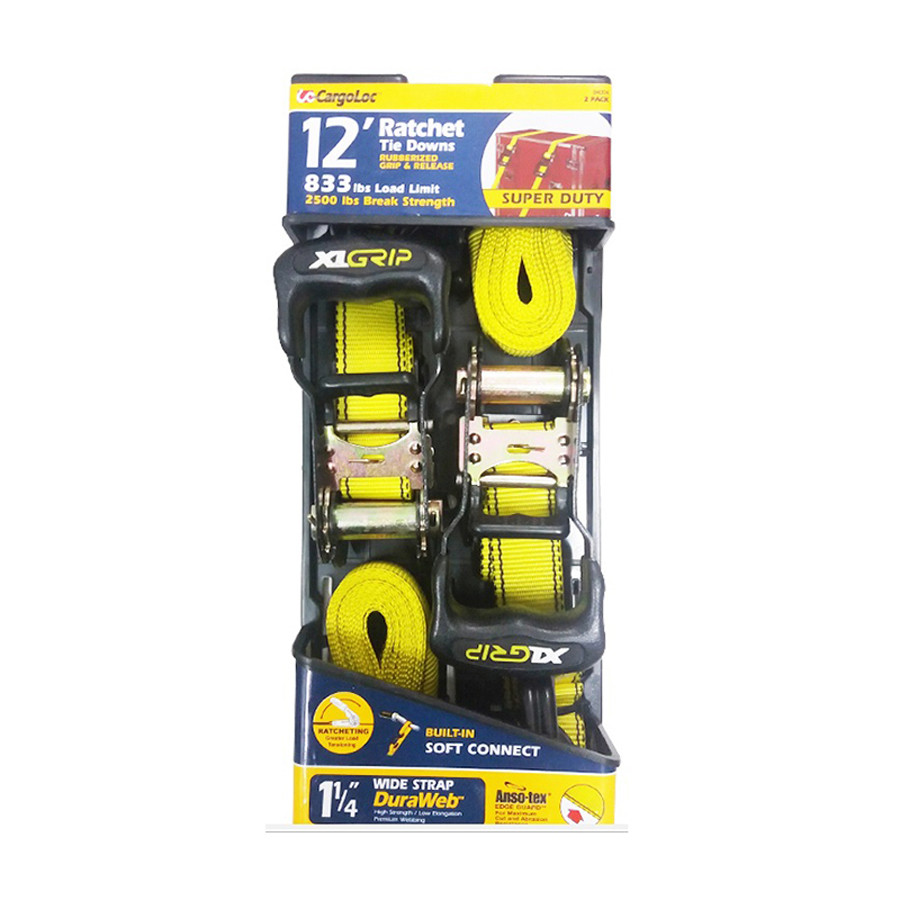 ESLINGAS CON RATCHET 2 PZAS 1-1/4"X12FT (3.7M) 2500 LBS MAX 84004 CARGOLOC
