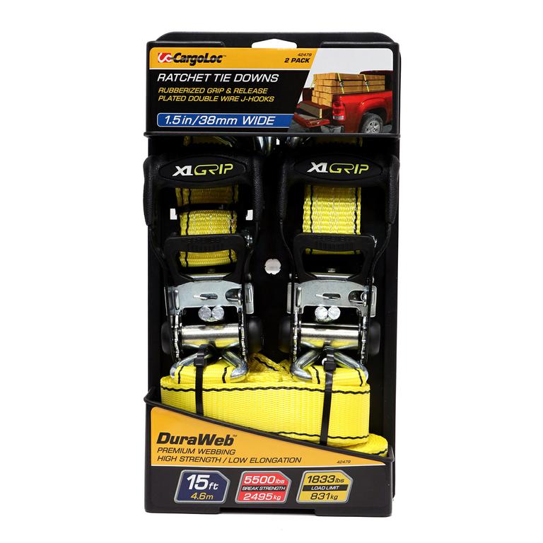 ESLINGAS CON RATCHET 2 PZAS 1-1/2"X15FT (4.6M) 5500 LBS MAX 42479 CARGOLOC