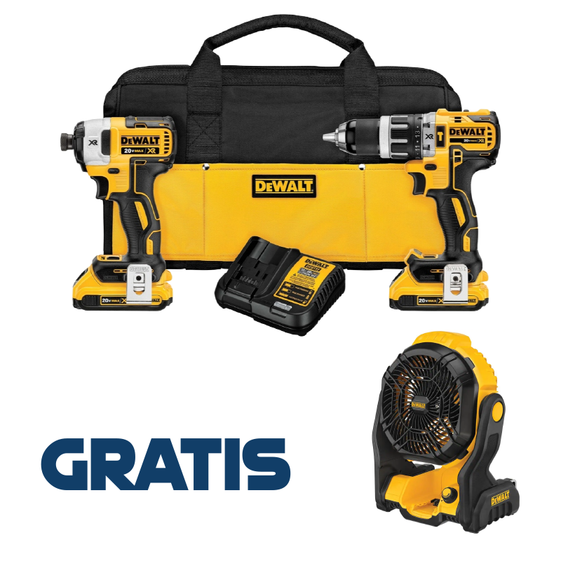 KIT TALADRO DCD796+ATORNILLADOR DCF887 20V DCK287D2+DCE512B DEWALT