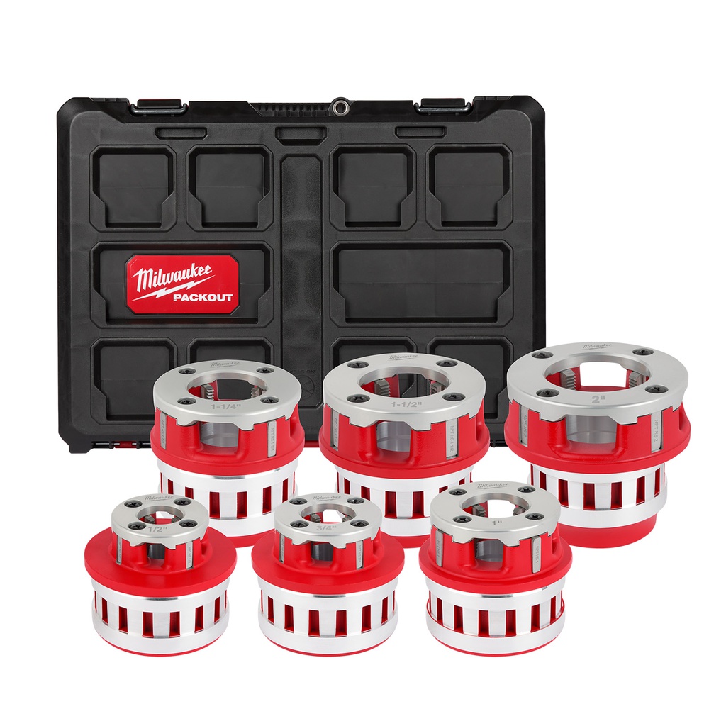 KIT DE CABEZAL ROSCADOR CON DADOS 1/2" A 2" NPT 48-36-1060 MILWAUKEE