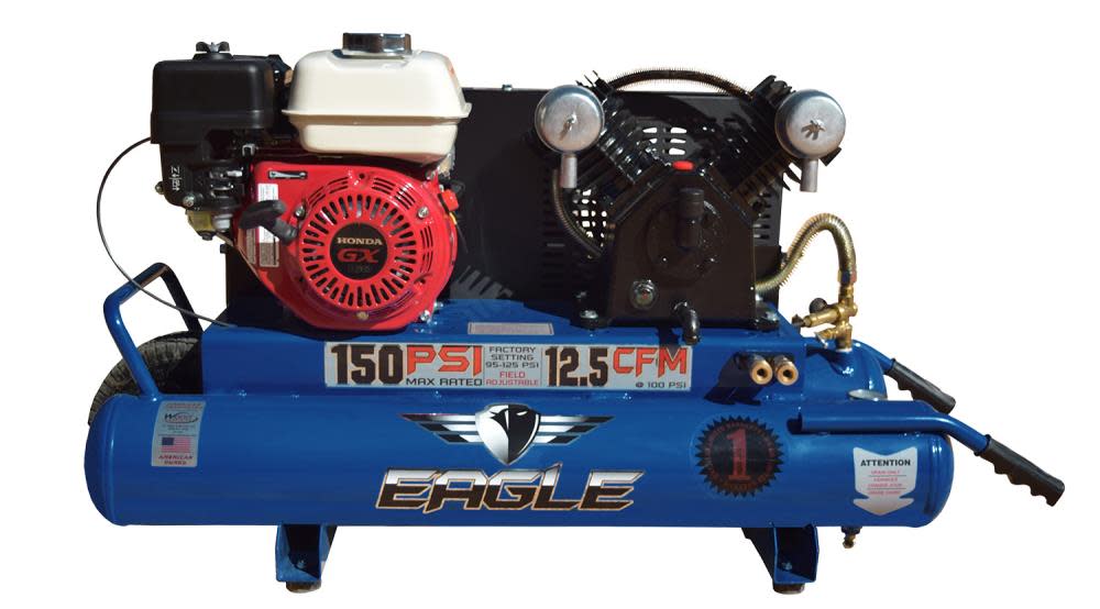 COMPRESOR GASOLINA 5.5HP 12.5 CFM 10 GAL 150 PSI HONDA OHV TT55G EAGLE