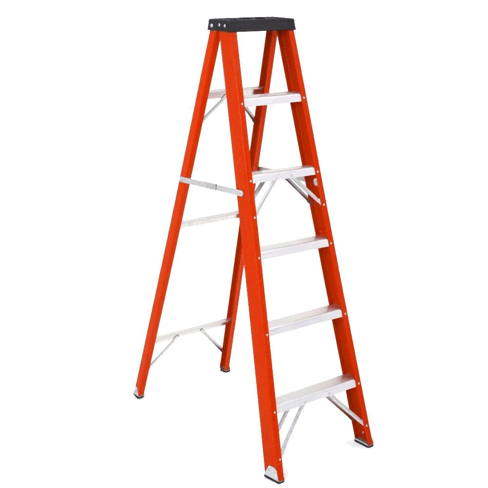 ESCALERA FIBRA VIDRIO INDUSTRIAL 6FT 375LBS IAA ANSI A 14.5 TFL6 TECNOESCALERAS