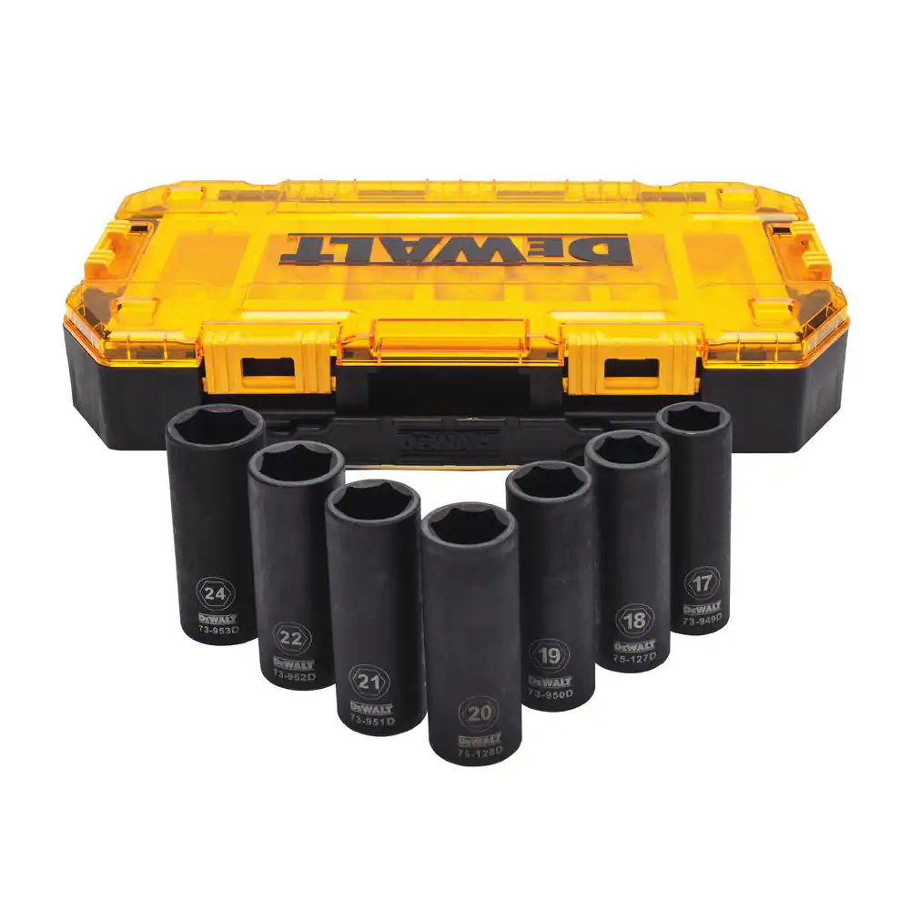 JUEGO CUBOS IMPACTO LARGOS 1/2" 7 PIEZAS MM DWMT74737 DEWALT