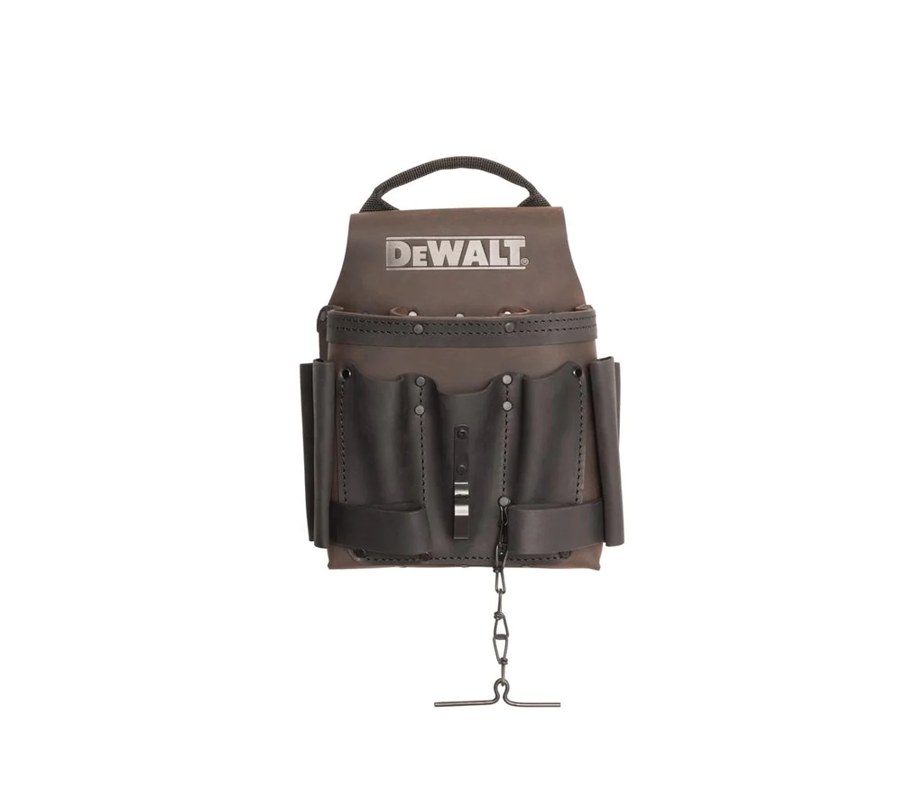 BOLSO PORTA HERRAMIENTAS ELECTRICISTA CUERO 8 BOLSILLOS DWST550114 DEWALT