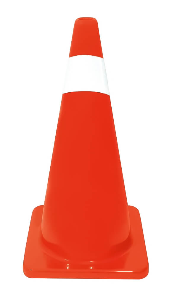 CONO DE PRECAUCION BRILLOSO 45 CM CON 1 REFLEJANTE SH-X055-45 T-SAFETY