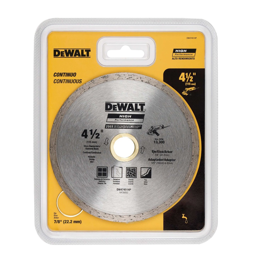 DISCO DIAMANTE CONTINUO 4-1/2" DW47451HP DEWALT