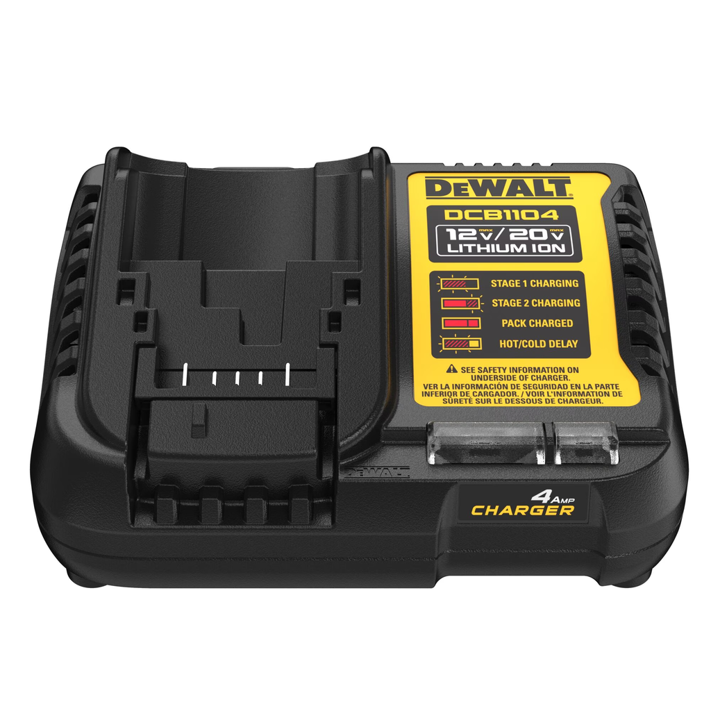 CARGADOR PARA BATERIAS LI-ION 12-20V-FLEXVOLT 4 AMP. DCB1104B3 DEWALT