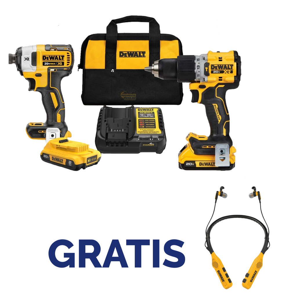 KIT TALADRO DCD805+ATORNILLADOR DCF887 20V DCK2490D2+ DXMA1902091 DEWALT