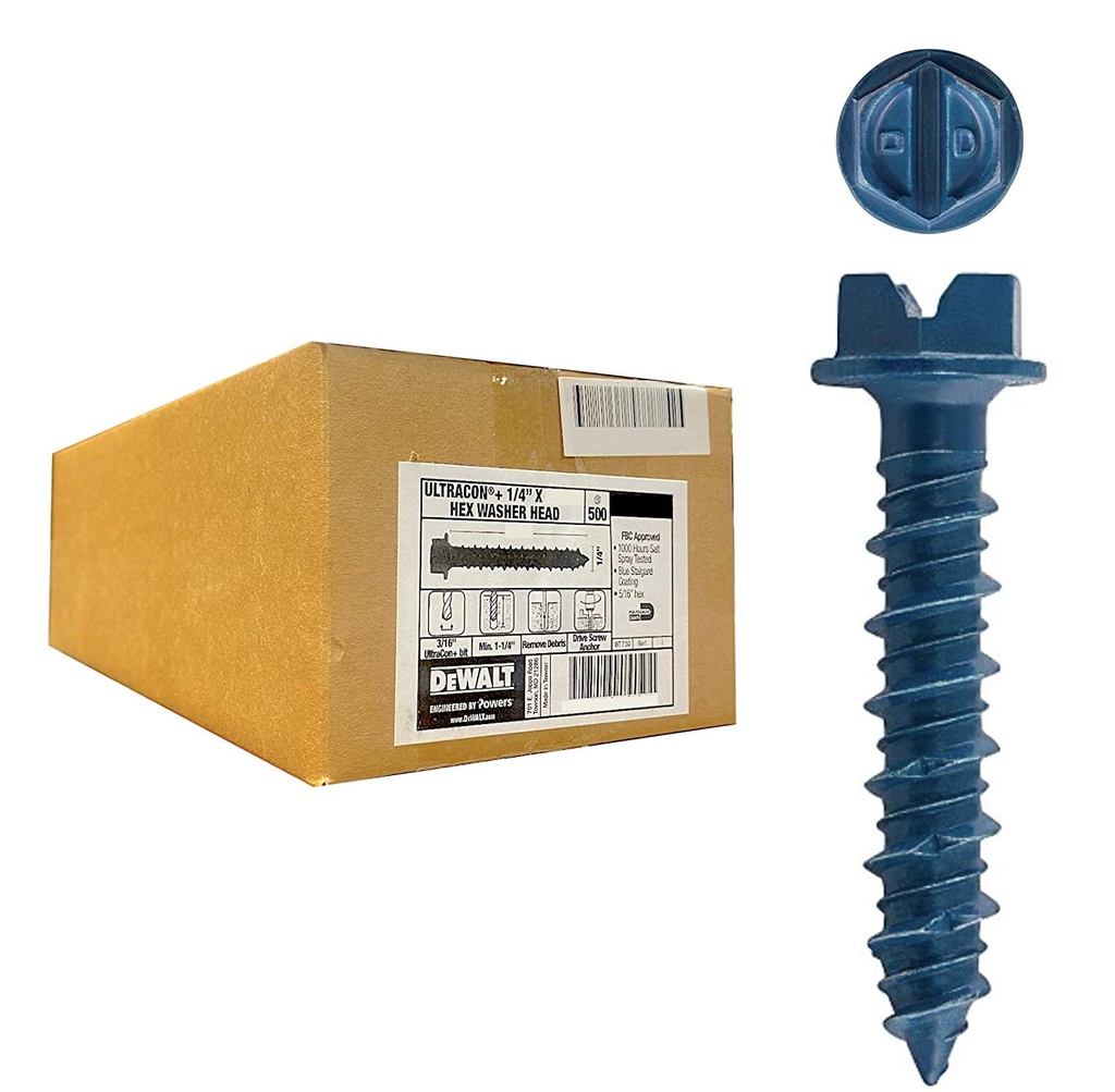 TORNILLO CONCRETO TAPPER HWH 1/4"X3-1/4" (HEX) DFM12728 DEWALT