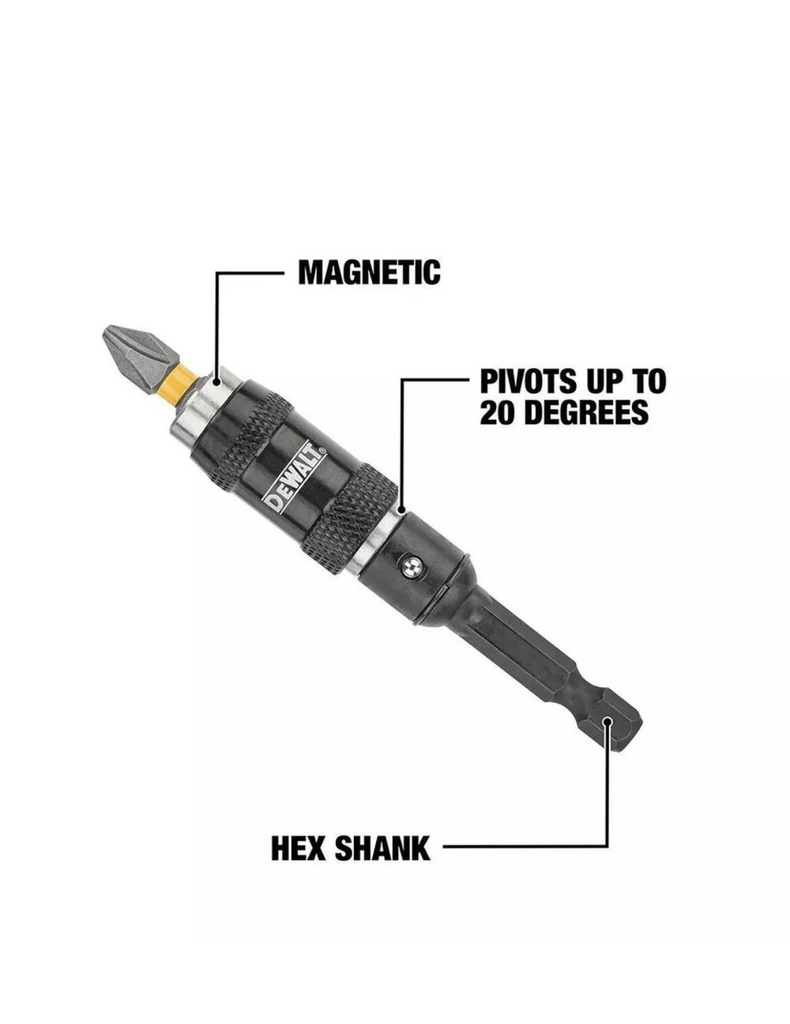 PORTA PUNTAS DE PIVOTE CON PUNTA #2 CORTA DWAFPVT-2H DEWALT