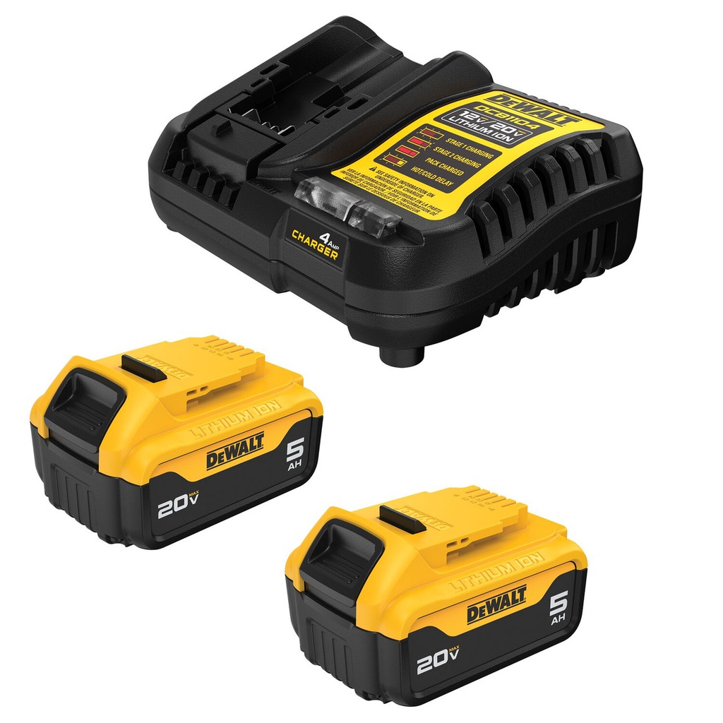 KIT BATERIAS Y CARGADOR PARA HERRAMIENTAS 20V DCB205-2C DEWALT