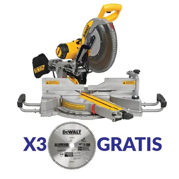 SIERRA INGLETEADORA RADIAL 12" DWS780+DWA03240 DEWALT