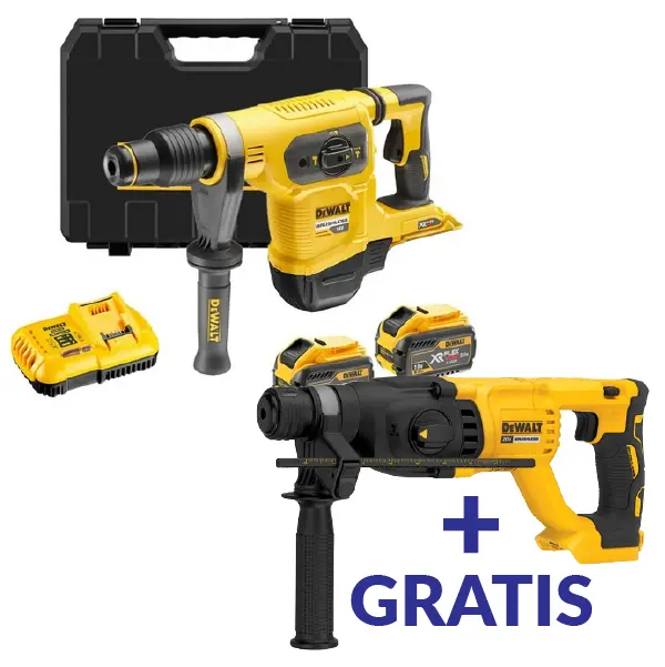 ROTOMARTILLO COMBINADO SDS MAX INALAMBRICO 60V DCH481X2+DCH133B DEWALT
