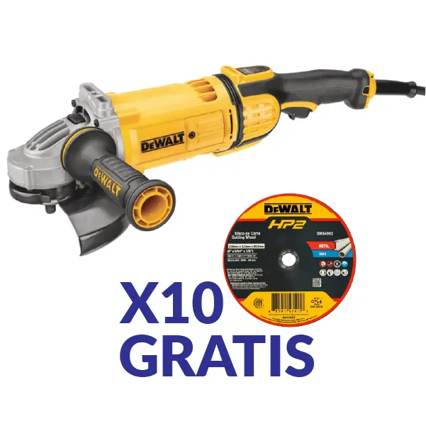 ESMERILADORA ANGULAR 9" 2700 W DWE4579B3+ DW84902 DEWALT