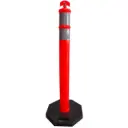 POSTE ANARANJADO CON BASE NEGRA Y DOS CINTA REFLEJANTES SH-X010 T-SAFETY