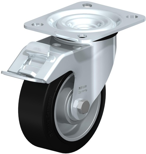 [562066] RUEDA GIRATORIA CON FRENO GOMA ELASTICA 100X40MM 200KG L-ALEV 100K-FI 562066 BLICKLE