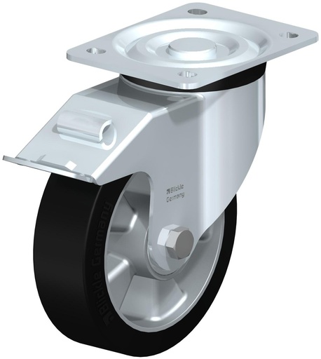 [292987] RUEDA GIRATORIA CON FRENO GOMA 160X50MM 400KG L-ALEV 160K-FI 292987 BLICKLE