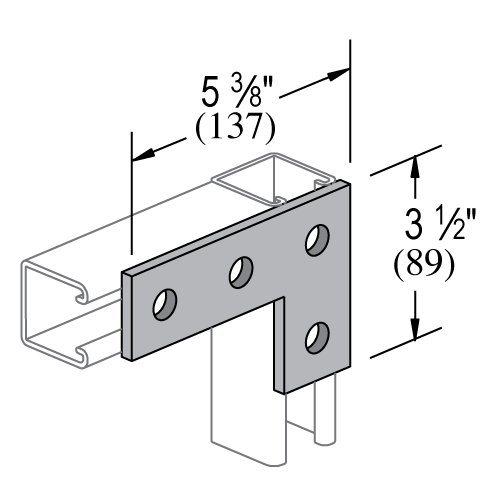 [L1014] ESCUADRA PLANA 4 HUECOS PARA STRUT L1014 LIANXIANG